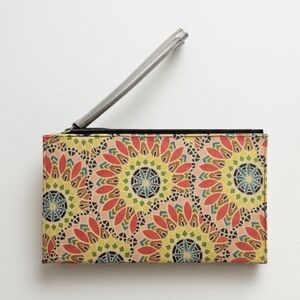 Maude Asbury Colorful Floral Mosaic Wristlet Clutch